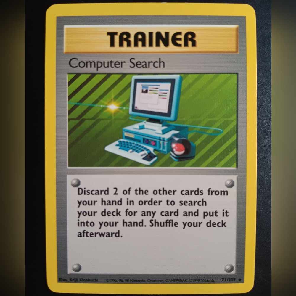 Computer Search Trainer Pokemon Card - Base Set - 71/102 Rare Non-Holo